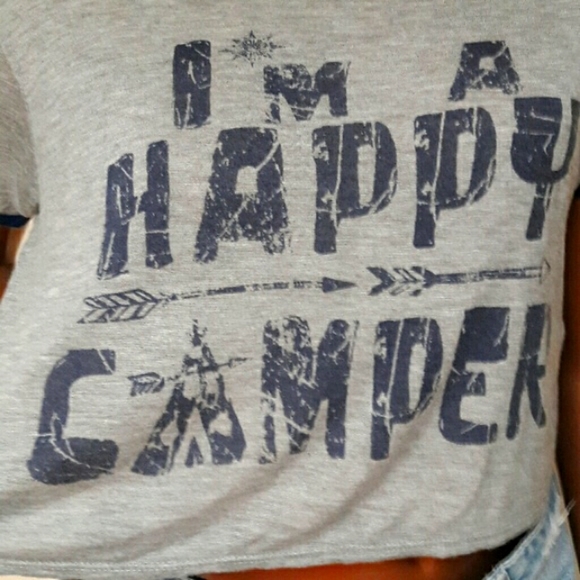 Miss Royal T Happy Camper Crop Tee - Picture 2 of 4